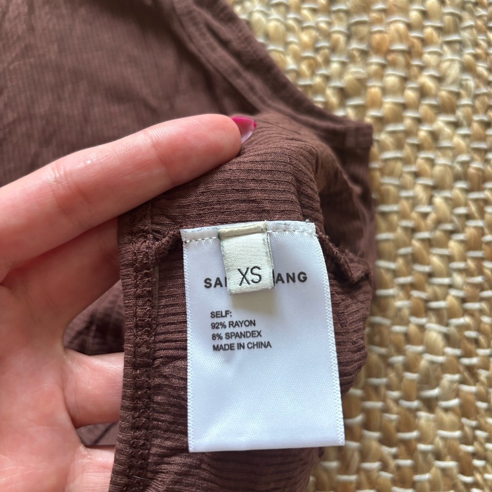 Sandy Liang Chocolate Brown Tank Top - Picture 2 of 2